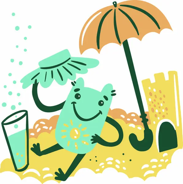 Komik yeşil kurbağa çizgi filmi