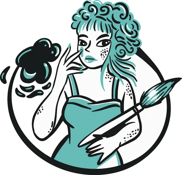 Çiçekli ve yeşil yapraklı kız.