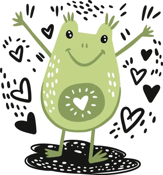 Sevimli canavar. vektör illüstrasyonu.