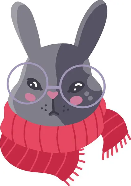 Atkısı ve gözlüğü olan sevimli tavşan.