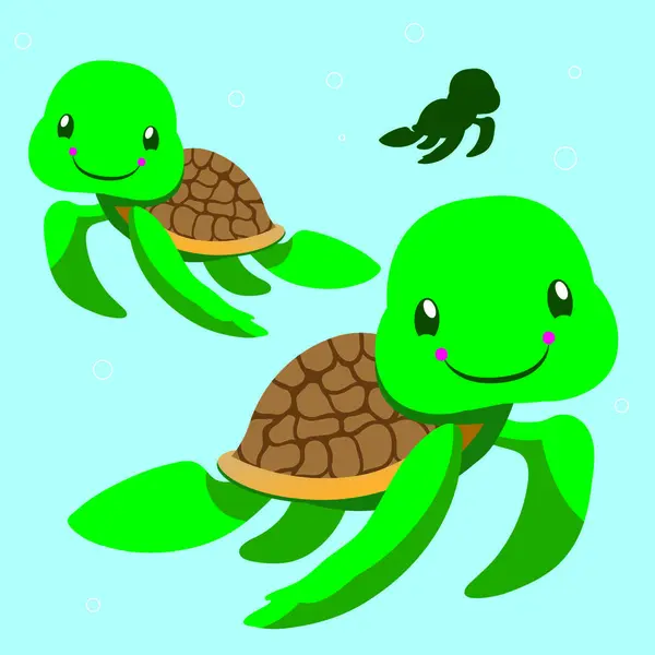 sevimli kaplumbağa çizgi film