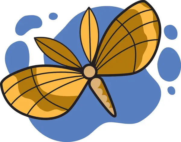 Mavi gökyüzünün arka planında kelebek. vektör illüstrasyonu