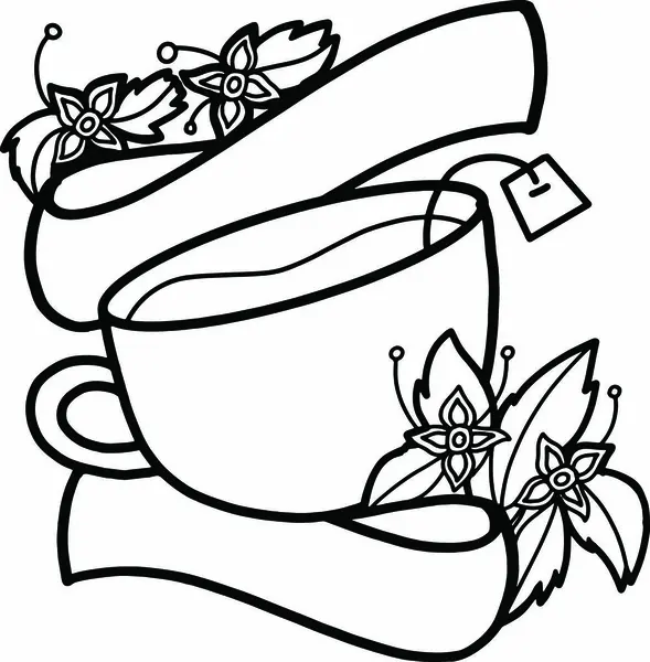 El yapımı Vektör çizimi çay fincanı