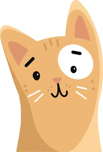 El çizimi Vektör çizimi basit kedi yüzü