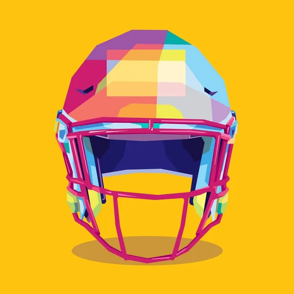 Rugby Helmet Illustrated Wpap Vector Art Colorful Pop Art Straight — Stock Vector