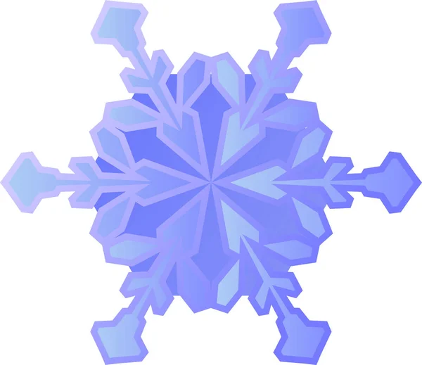 Openwork Snowflake Modern Style Color Blue Gradient Vector Illustration Weather — Stock Vector
