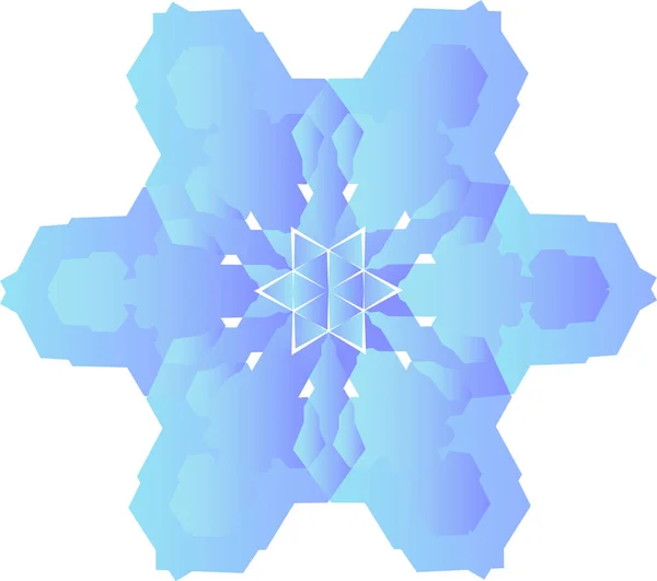Γεωμετρική Νιφάδα Χιονιού Μοντέρνο Στυλ Χρώμα Μπλε Κλίση Εικονογράφηση Διανύσματος — Διανυσματικό Αρχείο