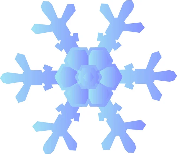 Геометрическая Снежинка Современном Стиле Цвет Синий Градиент Векторная Иллюстрация Изолированная — стоковый вектор