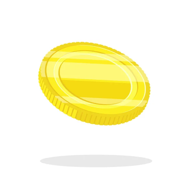 Gouden Muntteken Vector Illustratie Draai Munt Geïsoleerde Illustratie Geld Penny — Stockvector