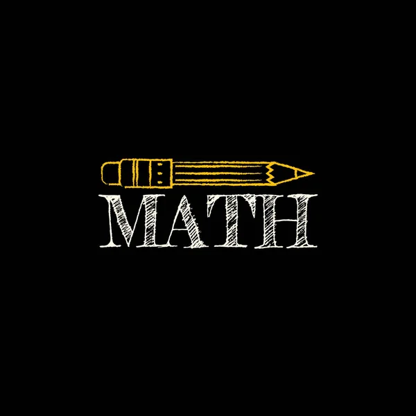 Minimalistische Logo Mischung Aus Bleistift Und Text Mathe Elemente Die — Stockvektor