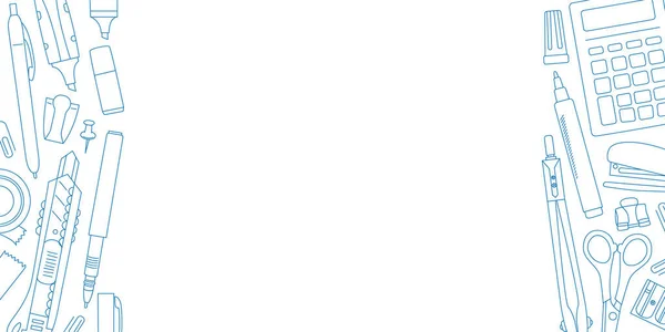 Прапор Бізнесу Освіти Милий Маркер Малює Дошці Горизонтальний Банер Чарівною — стоковий вектор