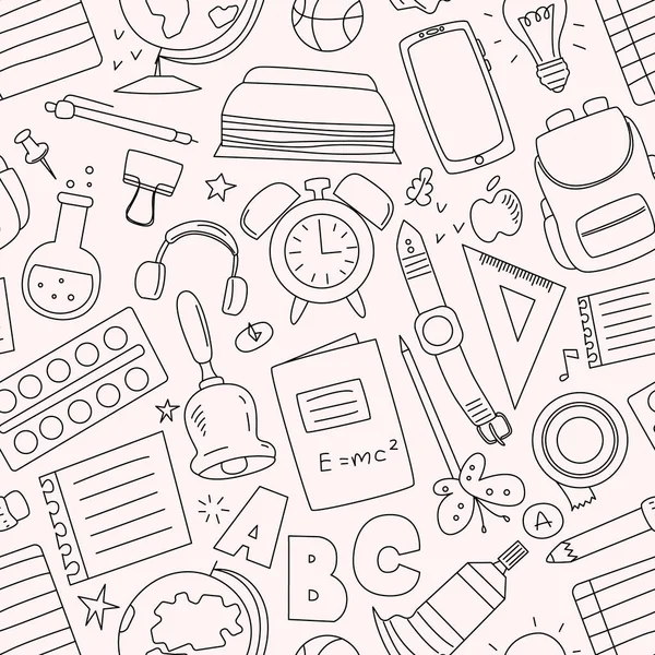 Nahtloser Muster Doodle Vektor Stil Hintergrund Für Schreibwaren Für Design — Stockvektor