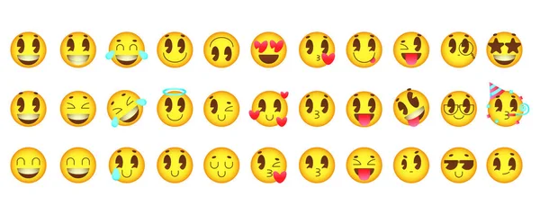 Retro Emoji Ustawione Realistyczna Kolekcja Emocji Efektem Kreskówkowe Emotki Retro — Wektor stockowy