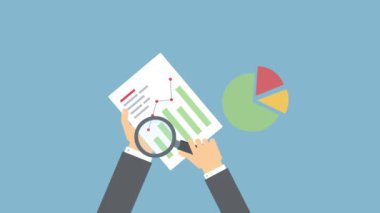 Analiz simgesi 4K, büyüteçin canlandırılmış simgesi