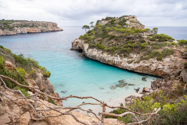 Пляж Paradise Бирюзовой Водой Природой Кало Моро Красивом Заливе Испании — стоковое фото