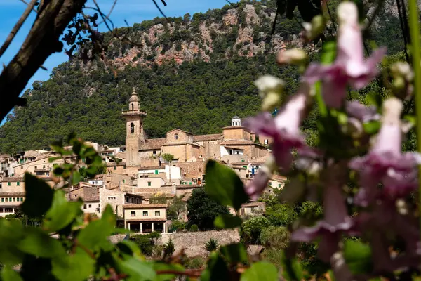 İspanya 'nın Mayorka adasındaki Valldemosa şehrine bakın.. 