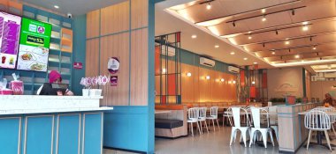 Solaria restoranının içinde. Fast food yerel restoranı. Jakarta, Endonezya - 26 Aralık 2024