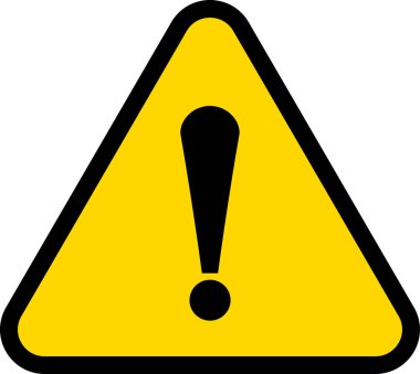 Ünlem sembollü simge işareti. Uyarı, tehlike, önlem, uyarı simgesi. Sarı tehlike simgesi tasarımı