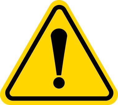 Ünlem sembollü simge işareti. Uyarı, tehlike, önlem, uyarı simgesi. Sarı tehlike simgesi tasarımı