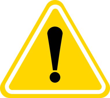 Ünlem sembollü simge işareti. Uyarı, tehlike, önlem, uyarı simgesi. Sarı tehlike simgesi tasarımı