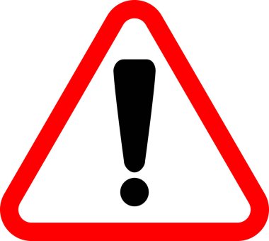 Warning caution alert attention icon. Exclamation mark symbol. Hazard triangle sign isolated on white background. Vector illustration