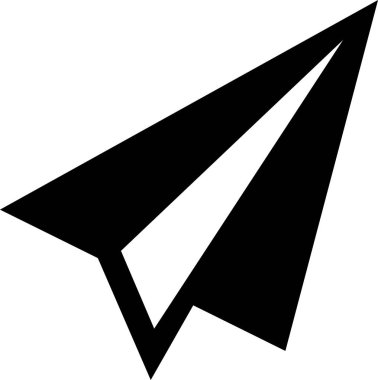 Kağıt uçak çizgisi düz simge sembolü. Simge beyaz üzerine izole gönderin. Vektör illüstrasyon şablon tasarımı