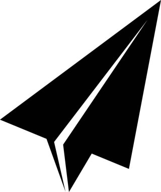 Kağıt uçak çizgisi düz simge sembolü. Simge beyaz üzerine izole gönderin. Vektör illüstrasyon şablon tasarımı