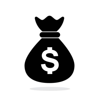 Para çantası ikon vektörü. Finans simgesi çizimi. Beyaz arkaplanda izole