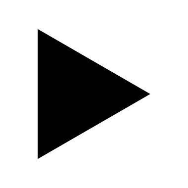 Simge vektörünü oynat. Müzik videosu çalma düğmesi sembolü ve işaret tasarımı