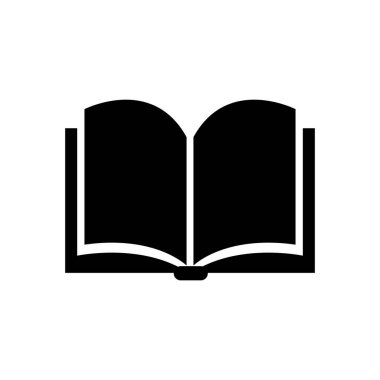 Kitap ikonu vektörü. Kütüphane logosu. Kağıt kitap ögesi beyaz arkaplanda izole edildi