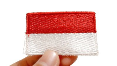 Endonezya Bayrak Alanı 'nda el ele tutuşmak. Endonezya 'nın Bağımsızlık Günü, 17 Ağustos 1945