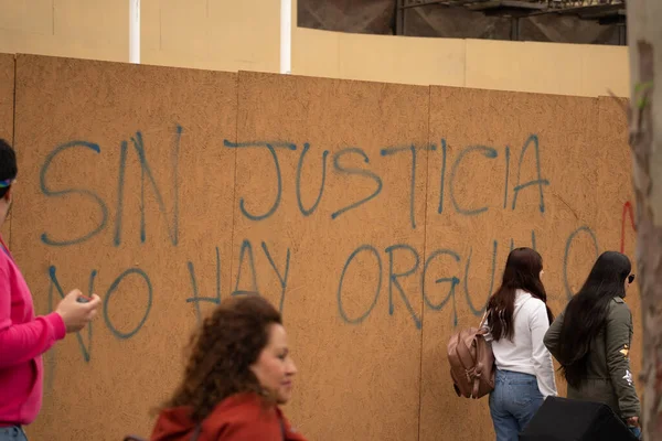 SANTIAGO, Şili - 25 Haziran 2023: Şili 'de gurur gösterisi, birçok renk, savurganlık, çeşitlilik ve mutluluk. Yüksek kalite fotoğraf