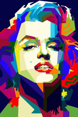 Güzellik Marilyn Monroe Pop Sanat Portresi WPAP