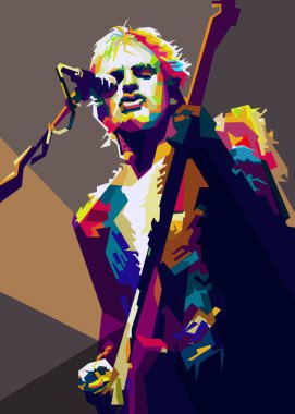 Nganjuk, Doğu Java, Endonezya, 25-04-2025: Gordon Matthew Thomas Sumner CBE, bilinen adıyla Sting, İngiliz müzisyen, aktivist ve aktör. İngiliz rock grubu The Police 'in vokalisti ve basçısıdır..
