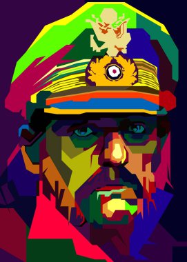 A pop art WPAP of Ian Fraser Kilmister, a heavy metal singer, musician, song writer of Motorhead rock band. clipart