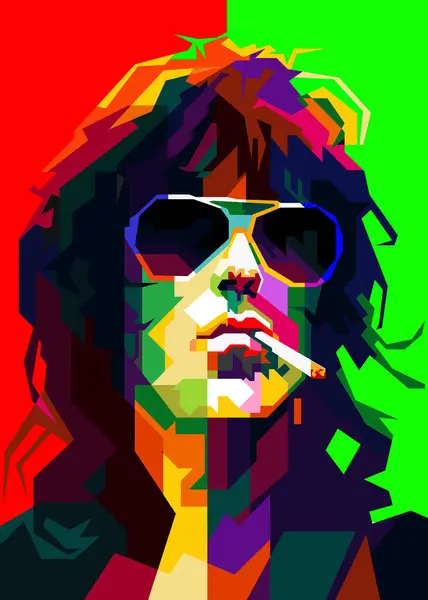 stock image A pop art WPAP of Keith Richards is a British musician, songwriter, and one of the founding members of the legendary rock band The Rolling Stones.