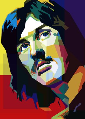 John Bonham 'ın Pop Art WPAP illüstrasyonu, dünyada popüler olan bir bateristtir..