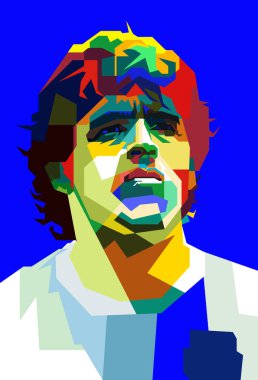 Diego Maradona Altın Eller Futbol Pop Sanatı WPAP