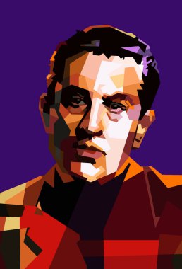 Robert Anthony De Niro 'nun pop sanatı WPAP vektörü Amerikalı aktör.. 