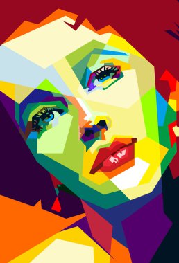 Elizabeth Taylor 60 'ların Hollywood Aktristi Pop Art WPAP Vektörü