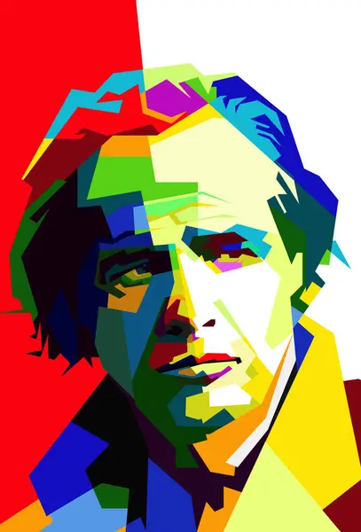 stock vector Marlon Brando Hollywood Legendary Actor Pop Art WPAP Vector. He was an American actor and activist. Popular in The Godfather, The Las Tango In Paris movies.