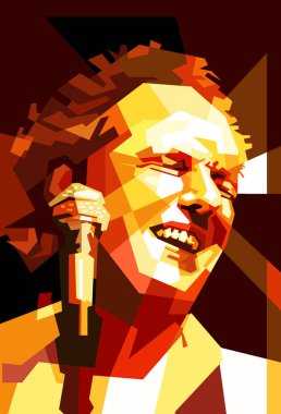 Lee Ritenour Caz Gitaristi Retro Vector