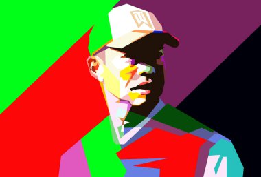 Tiger Woods Master Golf Sport Pop Art WPAP Vector. clipart