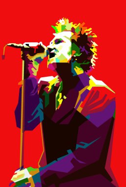 Scott Weiland Taş Tapınağı Pilotları Pop Sanat WPAP Vektörü.