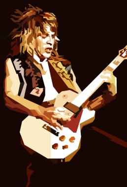 Randy Rhoads Black Sabbath Metal Gitaristi Vektör.