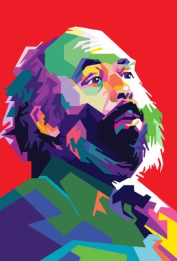 Luciano Pavarotti Italian Tenor Singer Pop Art WPAP Vector. clipart