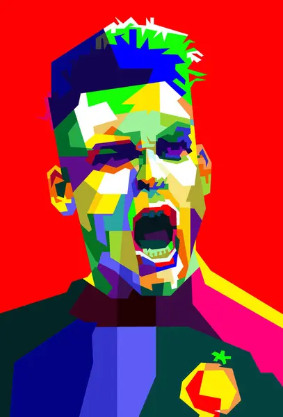 stock vector Lautaro Martinez Football Pop Art WPAP Vector