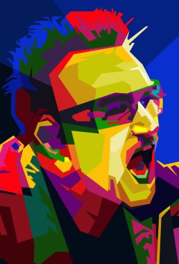 Bono U2 Rock Grubu Pop Sanatı WPAP Vektörü