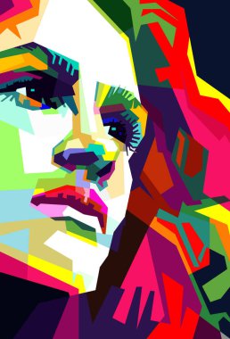 Julia Roberts Hollywood Yıldız Filmleri Pop Art WPAP Vektörü