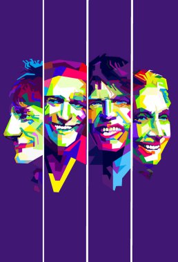 The Rolling Stones Pop Art WPAP Vektörü